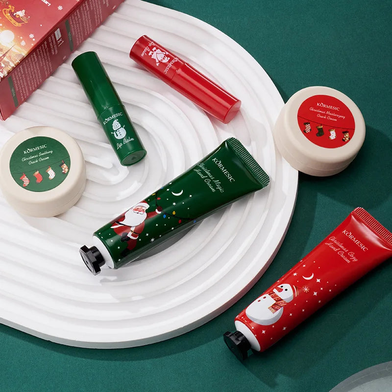 Christmas Gifts Set, Hand Cream & Lip Balm, Intense Moisturizing Skin Care, Perfect Christmas Present for Women & Friends