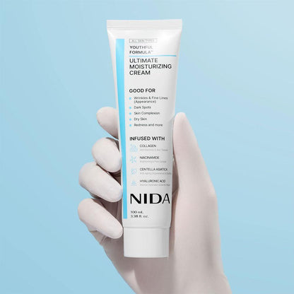 Nida Ultimate Moisturizing Facial Cream Nourishing Even Skin Tone Reduce Dark Spot Collagen Niacinamide Hyaluronic Acid Skincare