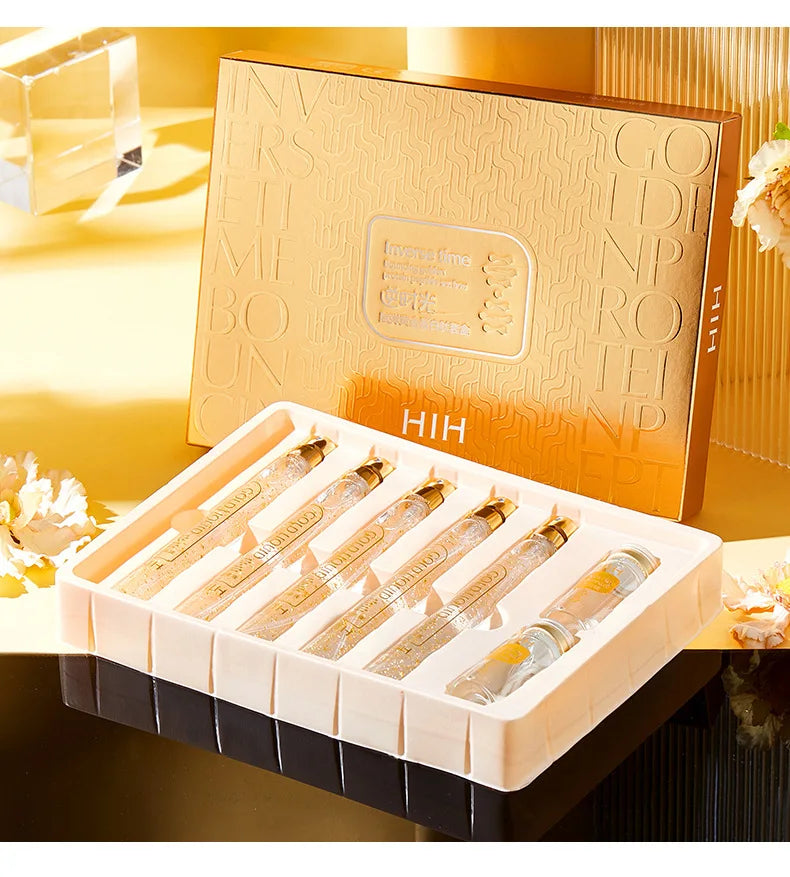 24K Gold Face Serum Active Collagen Silk Thread Facial Skin Care Essence Anti-Aging Smoothing Firming Moisturizing Hyaluronic