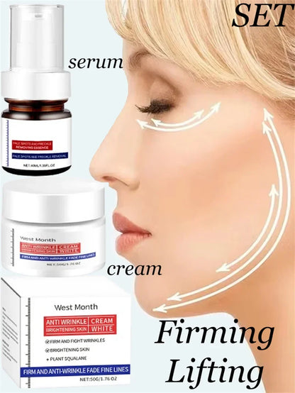 Collagen Face Cream Firming Lifting Fine Line Deep Anti Sagging Wrinkle Anti-Aging Products Brighten Serum Korean Skin Care Set