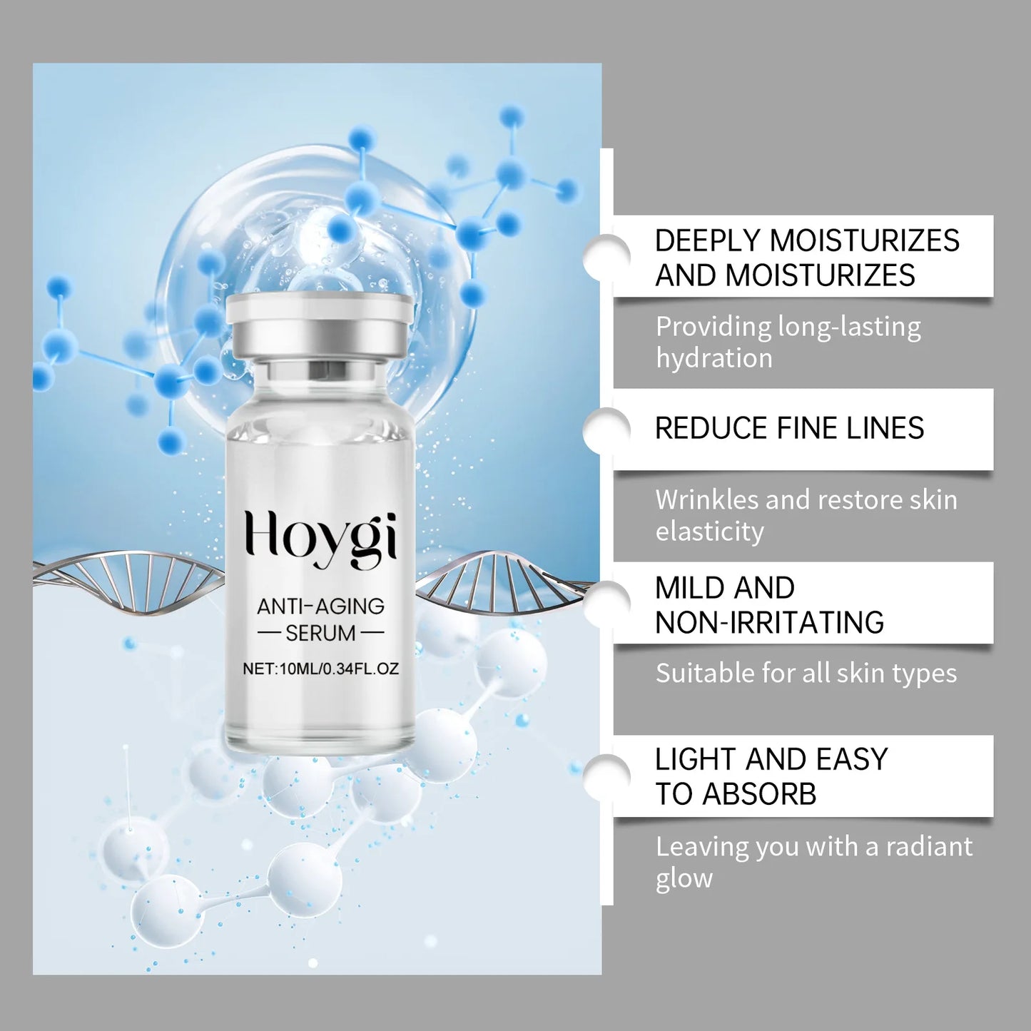 Hyaluronic acid essence skin care roller set, massage facial skin, nourish skin, effectively improve rough and matte skin