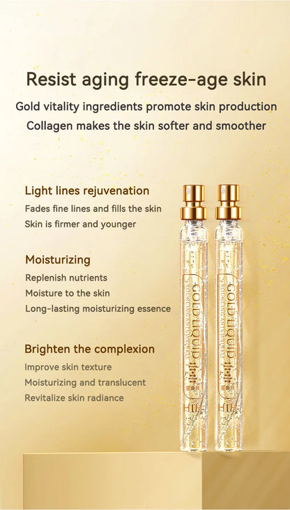 24K Gold Face Serum Active Collagen Silk Thread Facial Skin Care Essence Anti-Aging Smoothing Firming Moisturizing Hyaluronic