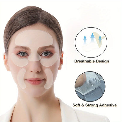 Silicone Anti-Wrinkle Face Patches, Reusable Forehead Eye Smile Line Pads, Firming Moisturizing Skincare, Safe for All Skin