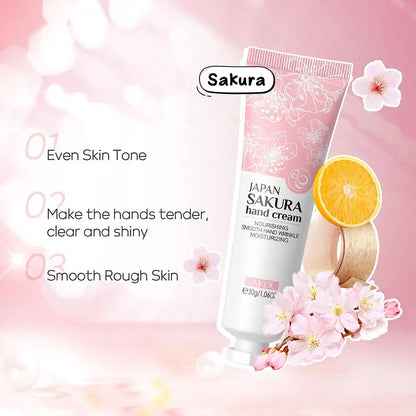 Collagen Sakura Hand Cream Skin Soften Nourish Anti-drying Deep Moisturizing Skin Care Cracked Repair Products