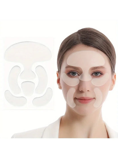 Silicone Anti-Wrinkle Face Patches, Reusable Forehead Eye Smile Line Pads, Firming Moisturizing Skincare, Safe for All Skin