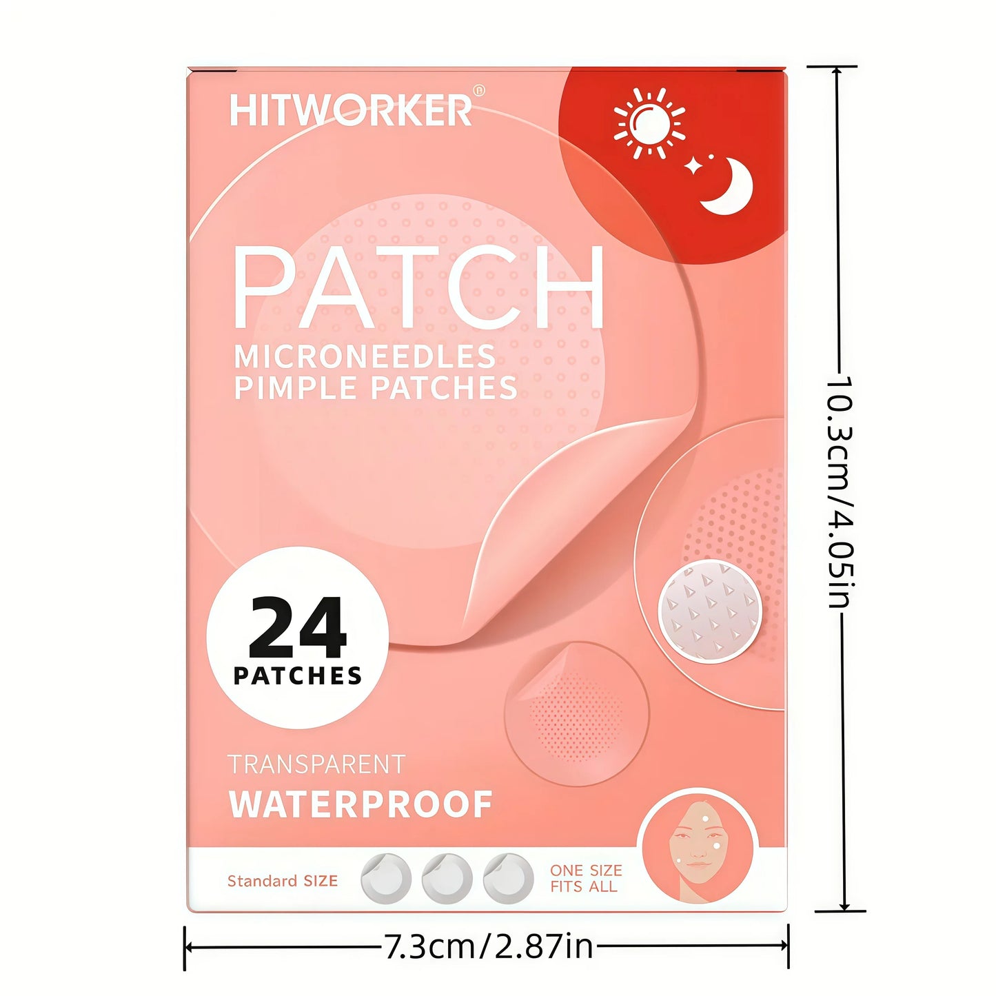 24pcsHydrocolloid Acne Stickers Daily Skincare Spot Covers Gentle Non-Drying, Individually Packaged, Waterproof & Oil-Absorbing