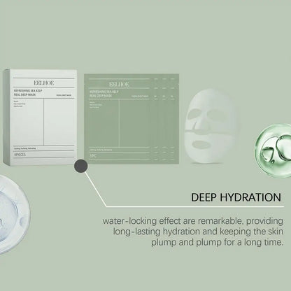 10pcs REFRESHING SEA KELP DEEP moisturizing MASK Seaweed hydrating firming Tightening MASK Improves skin elasticity skin care