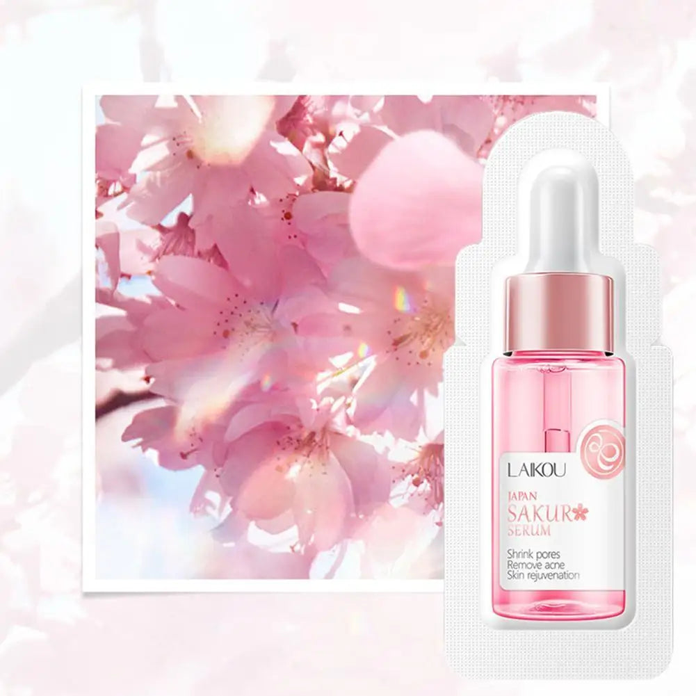 10pcs Moisturizing Sakura Face Seurm Essence Hyaluronic Acid Moisturizing Skin Nourishing Serum Skin Care 1ml Travel Size