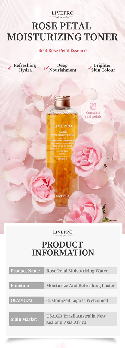 Rose Petal Water Skin Care Toner Skin care Essence Foundation moisturizing skin care