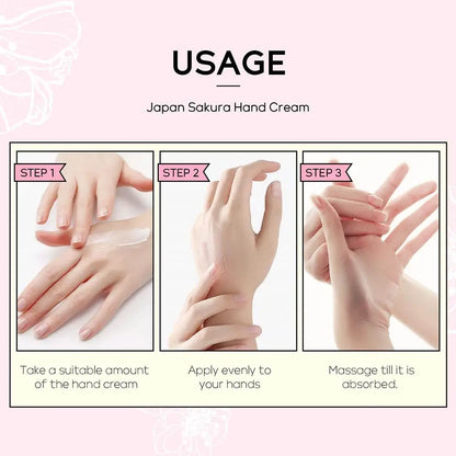 Collagen Sakura Hand Cream Skin Soften Nourish Anti-drying Deep Moisturizing Skin Care Cracked Repair Products