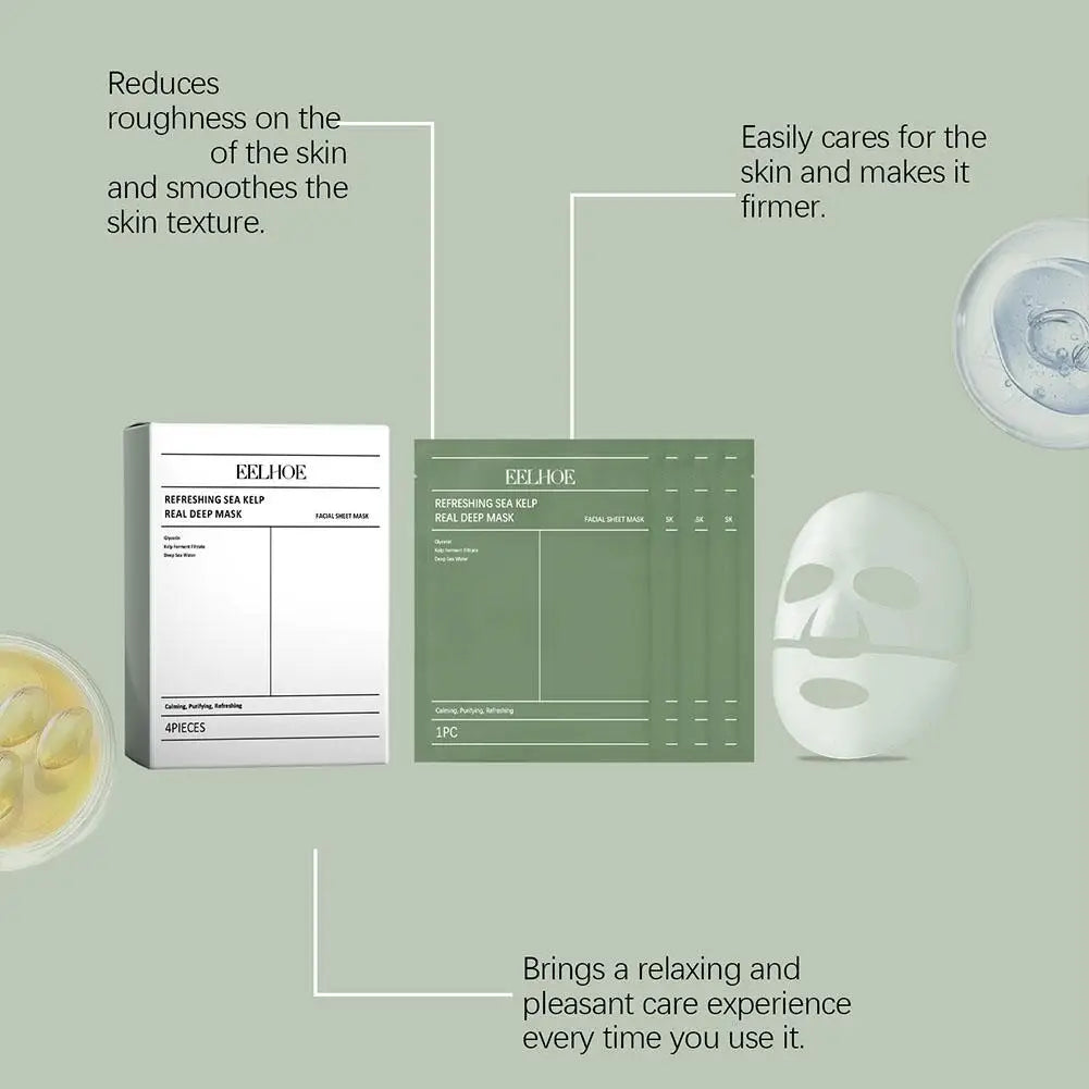 10pcs REFRESHING SEA KELP DEEP moisturizing MASK Seaweed hydrating firming Tightening MASK Improves skin elasticity skin care