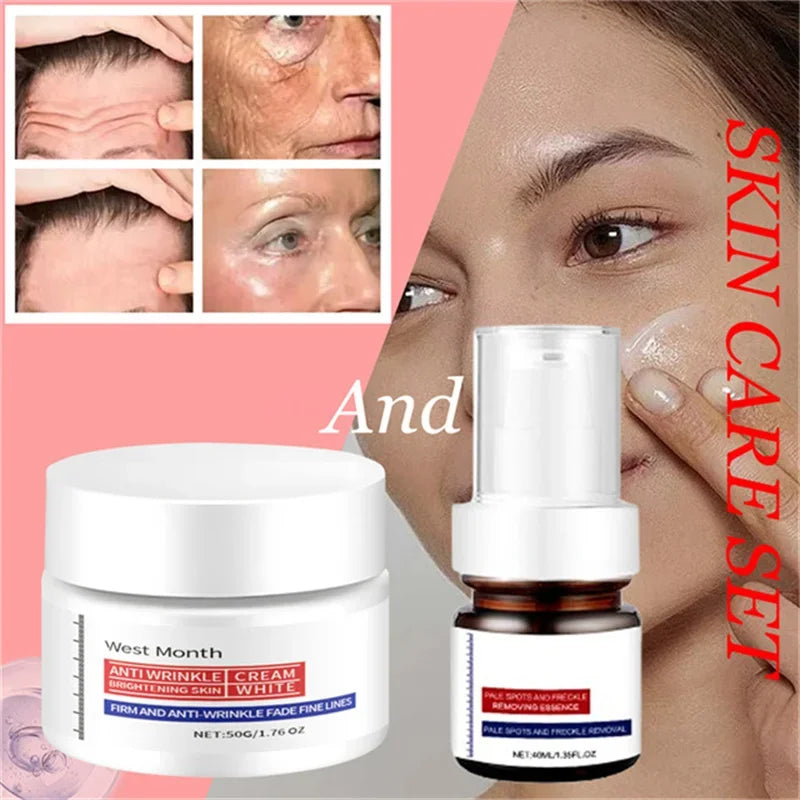 Collagen Face Cream Firming Lifting Fine Line Deep Anti Sagging Wrinkle Anti-Aging Products Brighten Serum Korean Skin Care Set