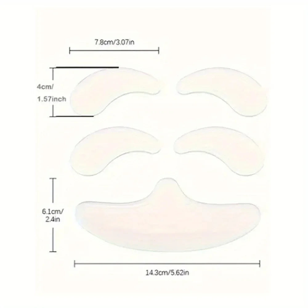 Silicone Anti-Wrinkle Face Patches, Reusable Forehead Eye Smile Line Pads, Firming Moisturizing Skincare, Safe for All Skin