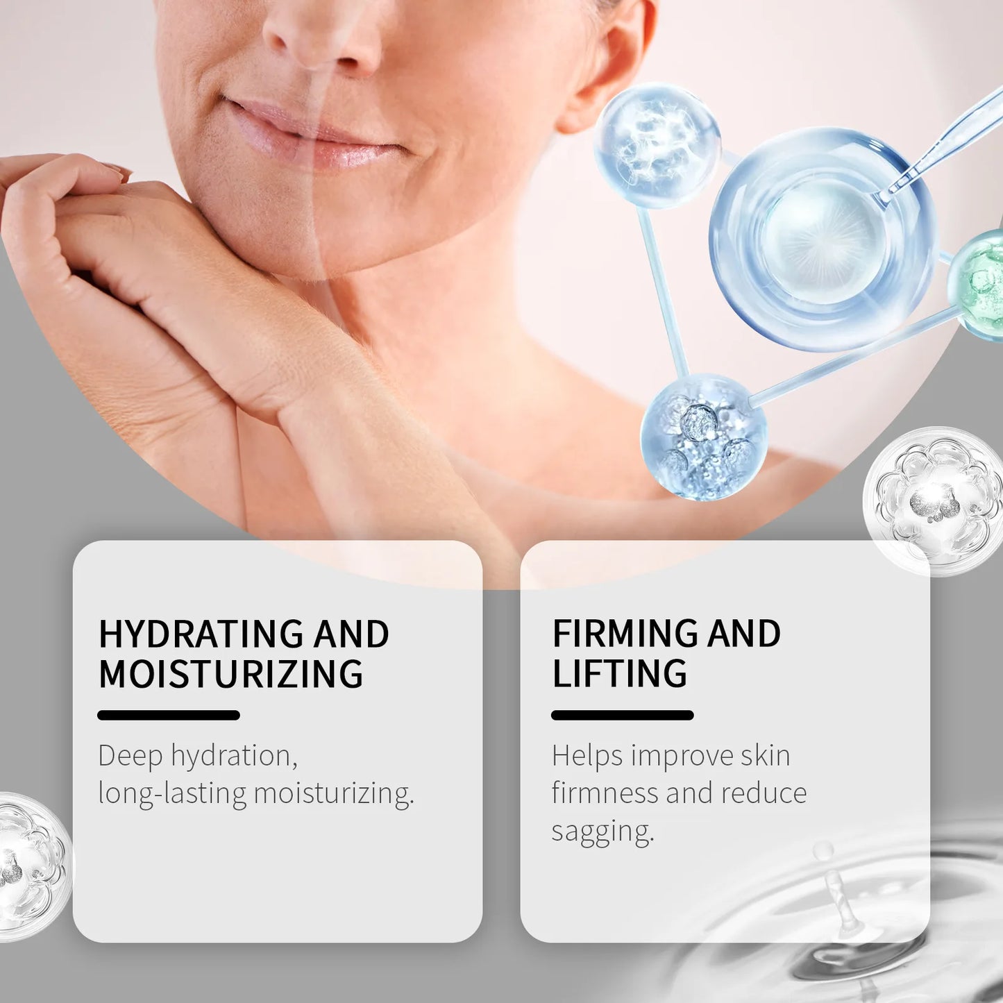 Hyaluronic acid essence skin care roller set, massage facial skin, nourish skin, effectively improve rough and matte skin