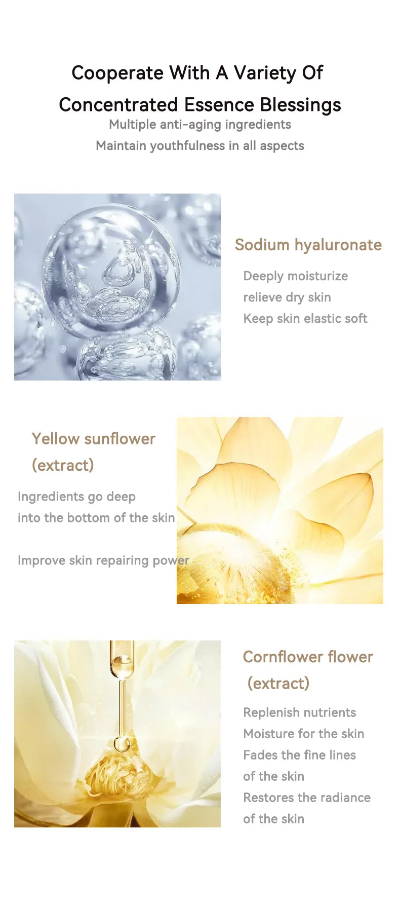 24K Gold Face Serum Active Collagen Silk Thread Facial Skin Care Essence Anti-Aging Smoothing Firming Moisturizing Hyaluronic