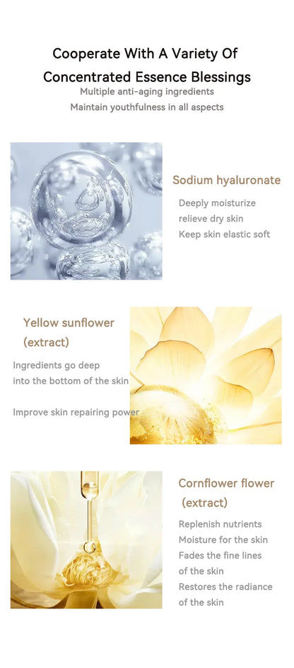 24K Gold Face Serum Active Collagen Silk Thread Facial Skin Care Essence Anti-Aging Smoothing Firming Moisturizing Hyaluronic