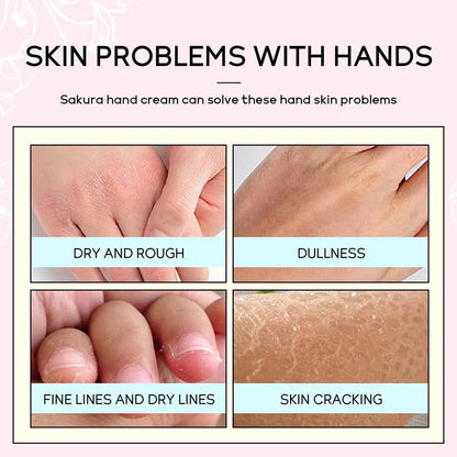 Collagen Sakura Hand Cream Skin Soften Nourish Anti-drying Deep Moisturizing Skin Care Cracked Repair Products