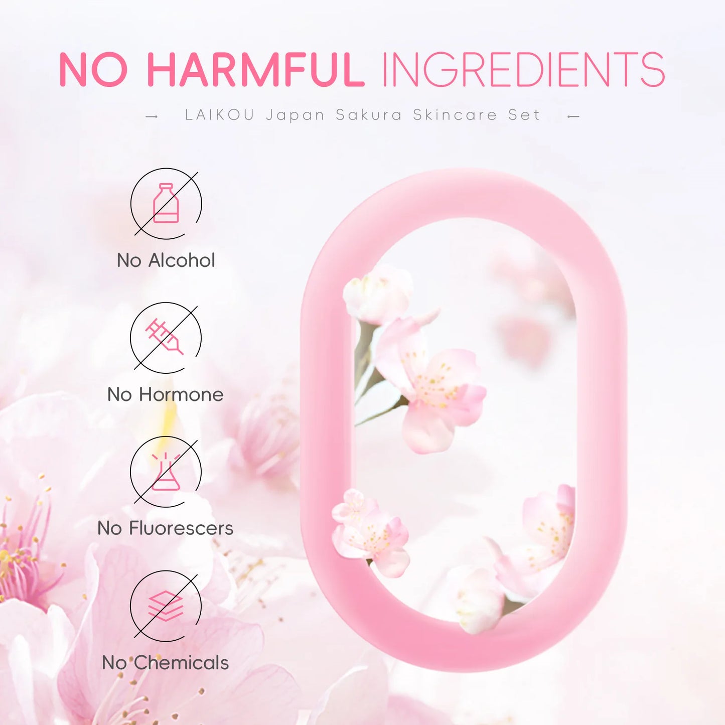 Japan Sakura Skincare Set 4pcs Hydrating Tightening Cleanser Serum Essence Cream Eye Treatment Soften Clean Skin Beauty