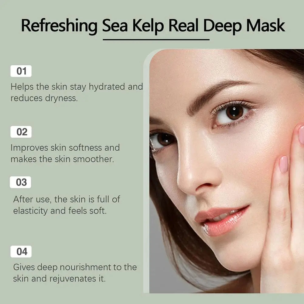 10pcs REFRESHING SEA KELP DEEP moisturizing MASK Seaweed hydrating firming Tightening MASK Improves skin elasticity skin care