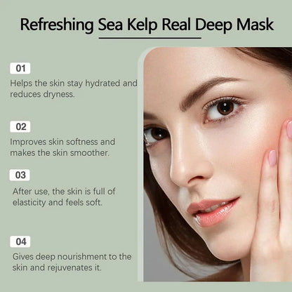 10pcs REFRESHING SEA KELP DEEP moisturizing MASK Seaweed hydrating firming Tightening MASK Improves skin elasticity skin care