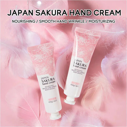 Collagen Sakura Hand Cream Skin Soften Nourish Anti-drying Deep Moisturizing Skin Care Cracked Repair Products