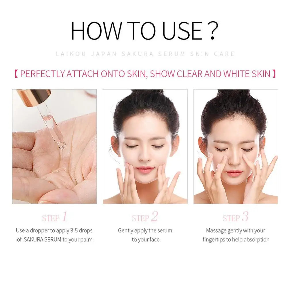 10pcs Moisturizing Sakura Face Seurm Essence Hyaluronic Acid Moisturizing Skin Nourishing Serum Skin Care 1ml Travel Size