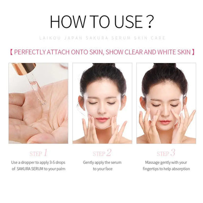 10pcs Moisturizing Sakura Face Seurm Essence Hyaluronic Acid Moisturizing Skin Nourishing Serum Skin Care 1ml Travel Size